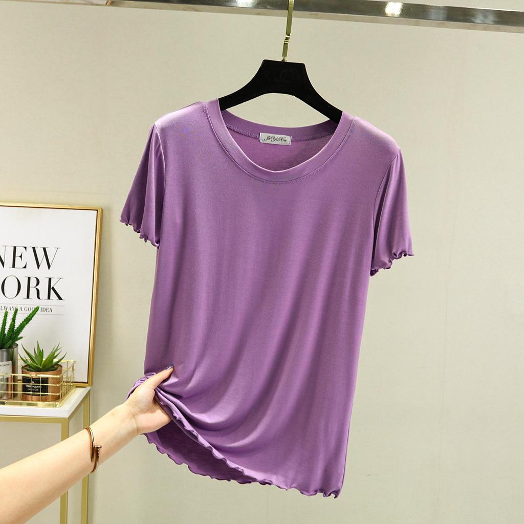 Women's Slim Fit Summer Ice Silk Short Sleeve Top