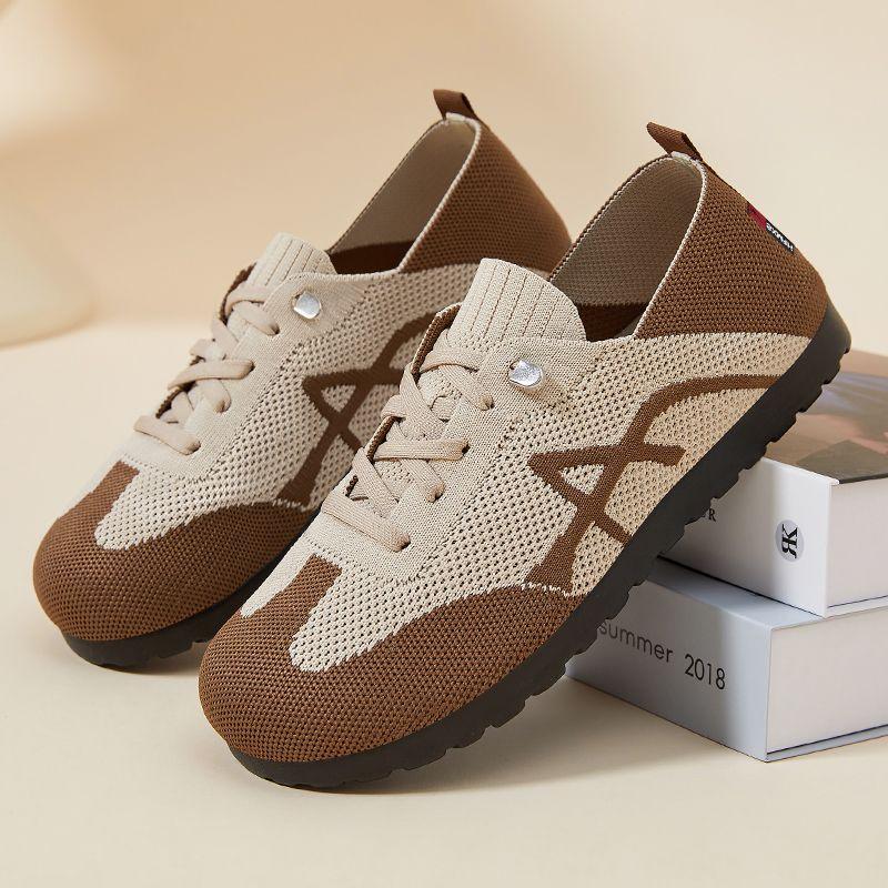 Fly-woven Sports Shoes Breathable S**t-soled Single Shoes Low-top Mother Shoes