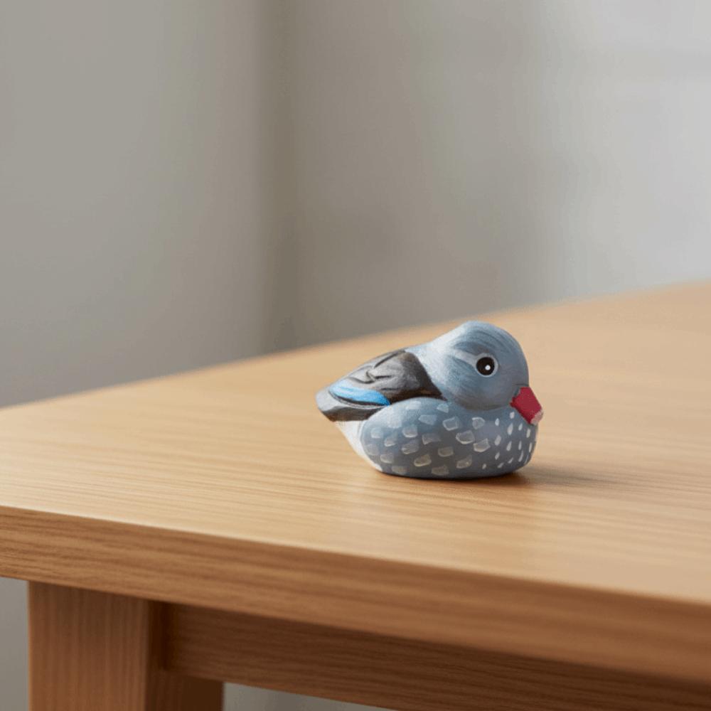 Dekorative Holzvogel-Statue Massivholz Holzschnitzerei Vogel-Ornament Fotografie-Requisiten