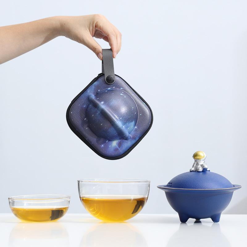 

Portable Express One Pot Two Cups Travel Tea Set Aerospace Space Commemorative Army Founding Party Teachers Day Mid-Autumn Festival National Day