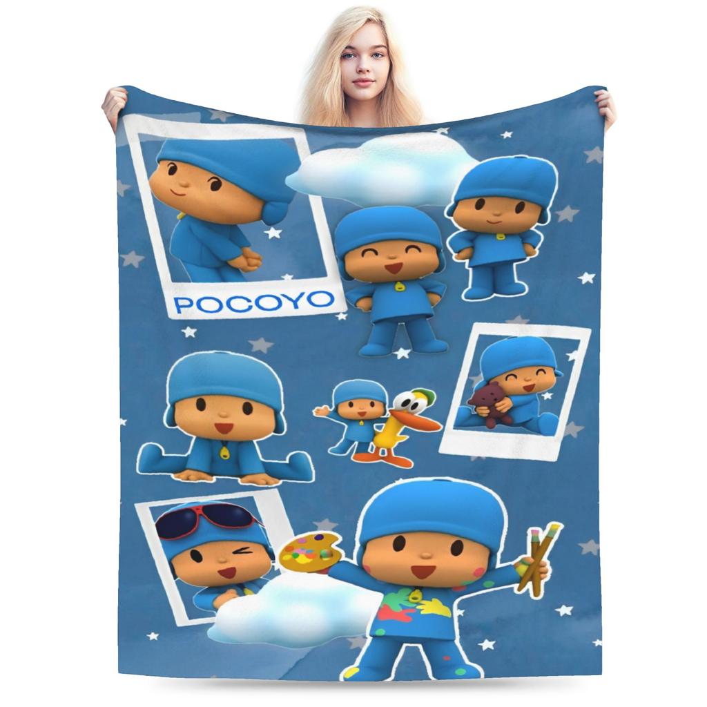 pocoyoes Blankets Fleece  Cozy Soft Throw Blanket for Bed Bedspread
