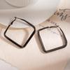 Geometric Hollow Square Earrings - Vintage Silver, Autumn/Winter Luxury, Versatile Fashion Hoops for Women
