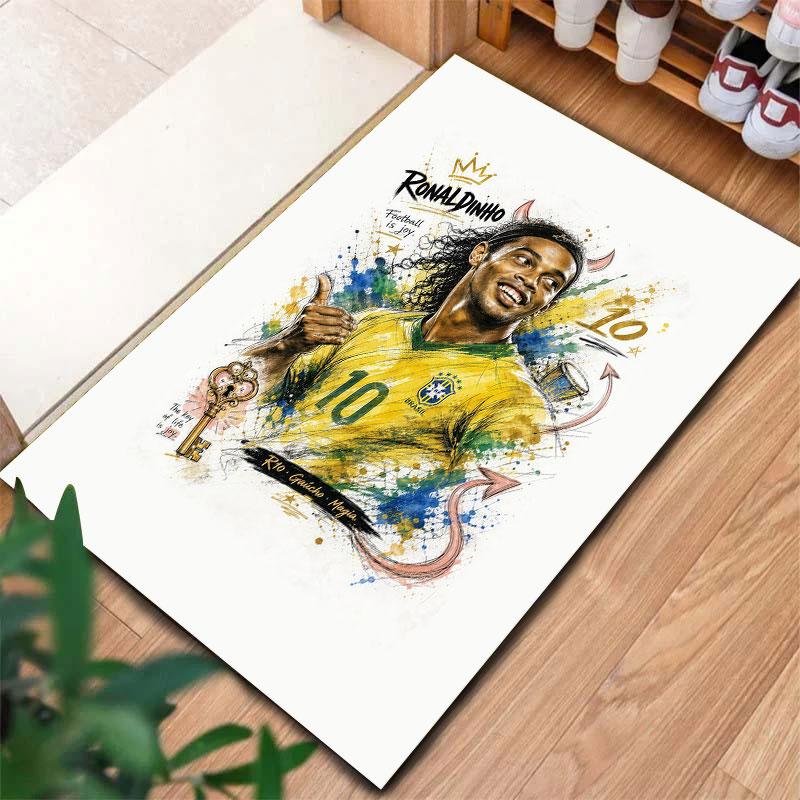 Ronaldinho Teppich für Wohnzimmer Schlafzimmer Zuhause Sofadekoration, Kinder Spiel rutschfeste Bodenmatte