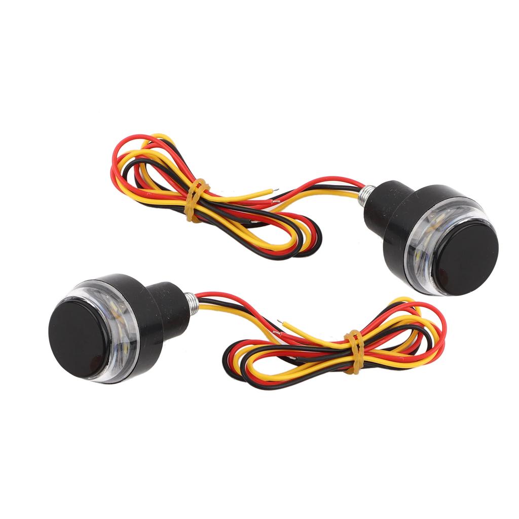 2Pcs LED Motorcycle Handlebar Light Grip Turn Signal Bar End Plug Lamp