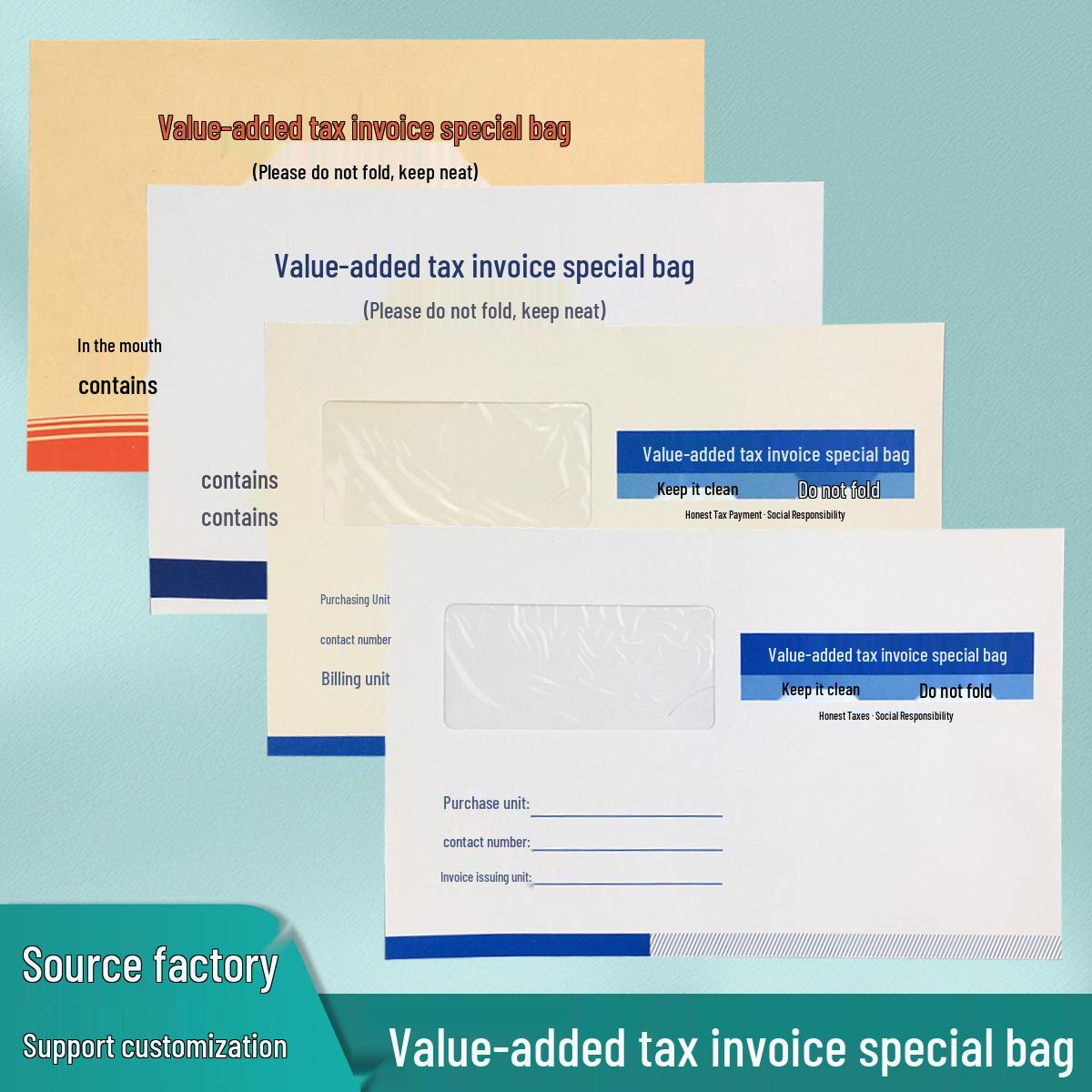 Window Kraft Paper VAT Invoice Envelope for Tax Receipt Storage and Printing Kraft Paper VAT Invoice Bag [100 pcs]