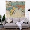 Beach Blanket Fabric Nordic Retro Background Woven Tapestry Room Bedroom Decoration Map Wallpaper