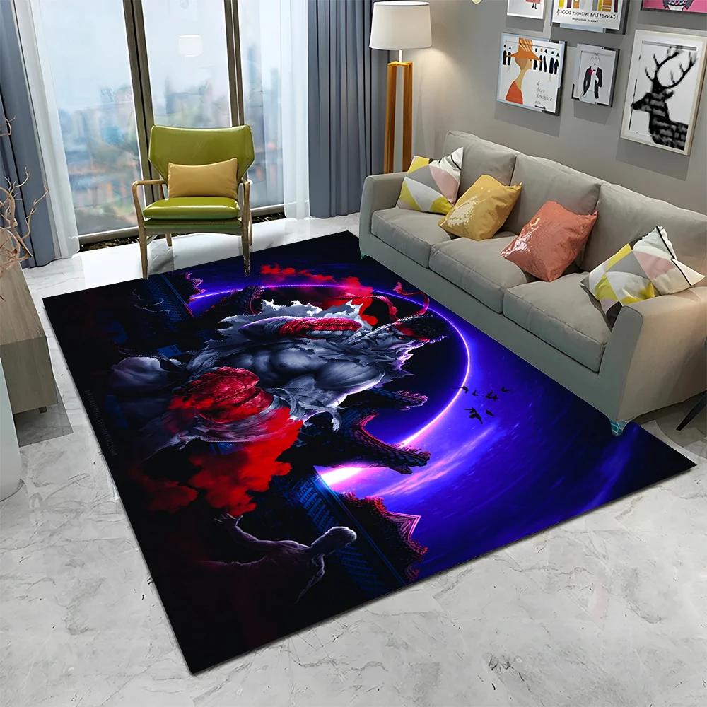 Street Fighter Retro Game SF Gamer Carpet Rug for Home Living Room Bedroom Sofa Doormat Decor,kids Area Rug Non-slip Floor Mat