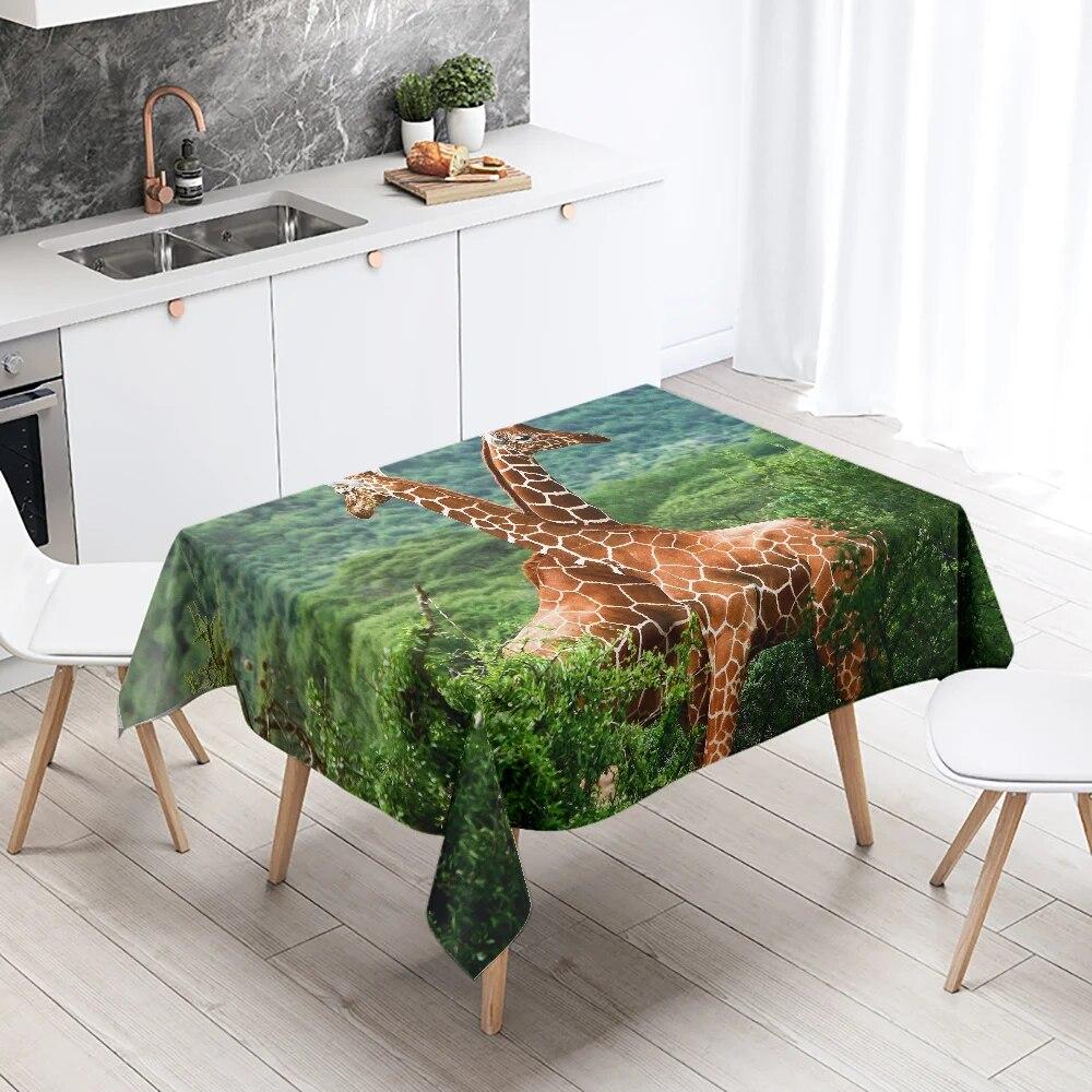 Animal Tablecloth Shark Tiger Elephant Leopard  Party Restaurant Banquet Decoration Waterproof Home Table