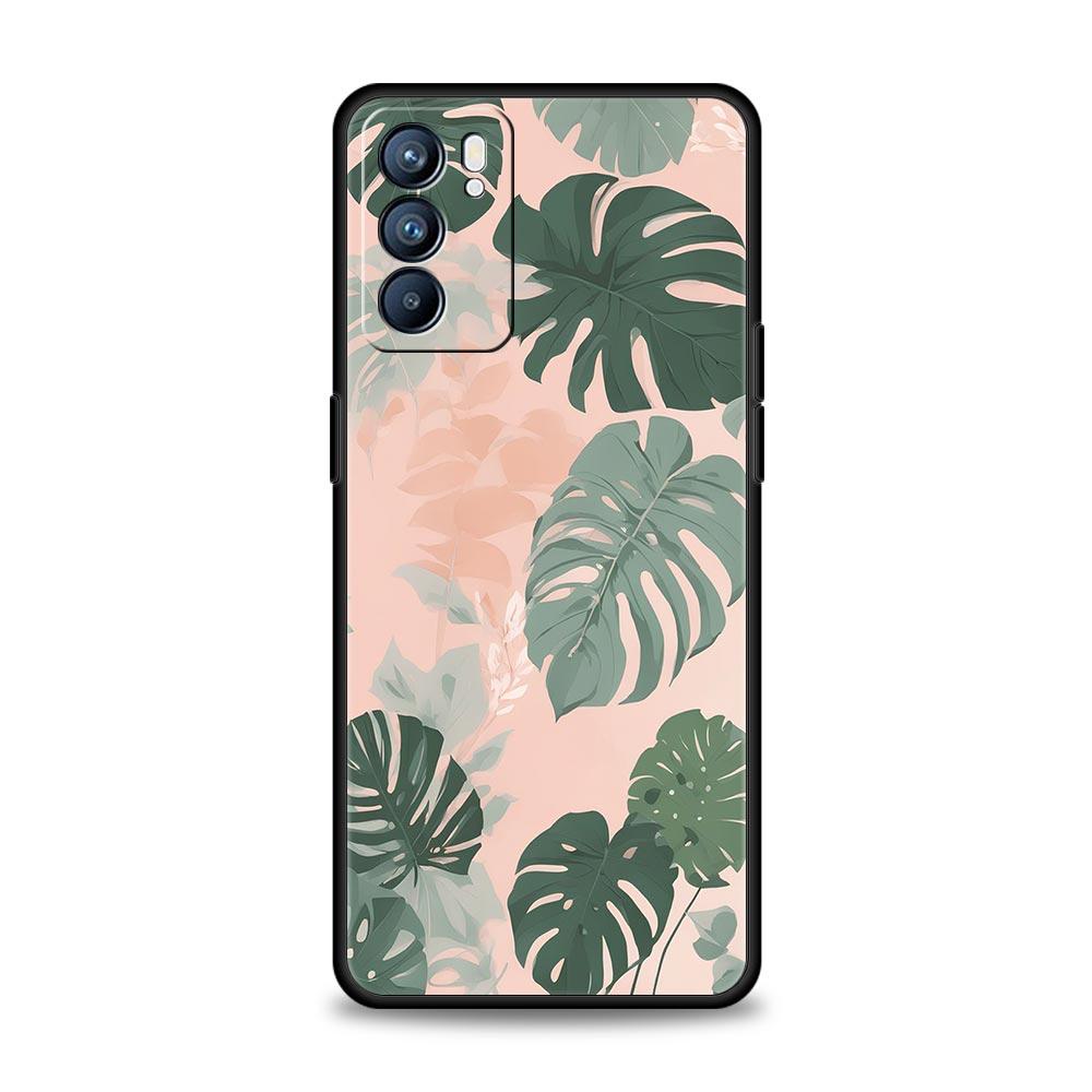Leaves Monstera Green Phone Case For Oppo Reno14 Reno13 Reno12 11 F 10 Find X5 X9 Pro A54 5G A53 A52 A9 A78 4G A79 A80 A98 Cover