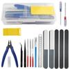 WMYCONGCONG 18-Piece Plastic Model Kit Tools Set Basic Craft Tools with Storage Case Tweezers Files Pen Knife Screwdriver Cutter and More for