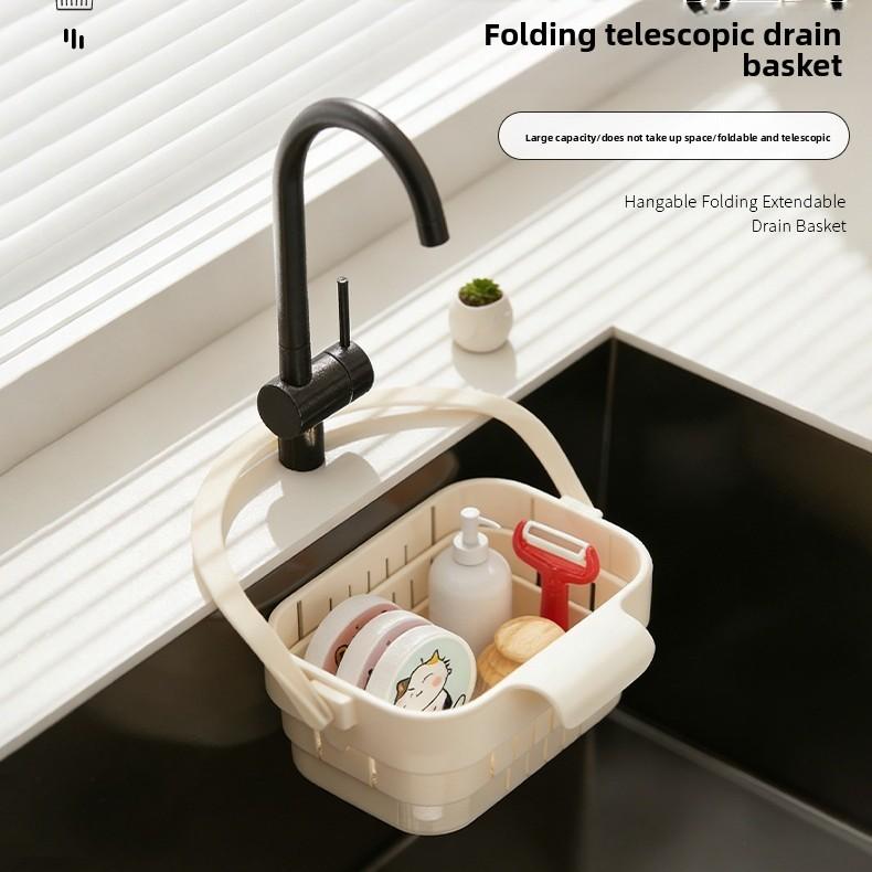 Hanging Sink Drain Basket, Kitchen Food Residue Filter Strainer for Fruit Vegetable Washing