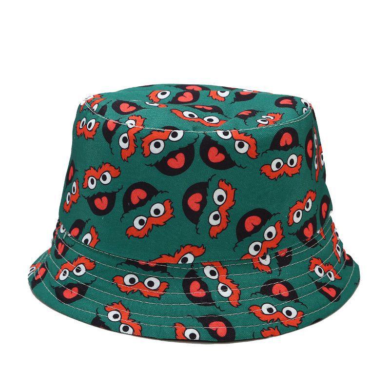European and American Ins New Cartoon Pattern Bucket Hat Women's Street Trend Double-sided Basin Hat Men's Summer Outdoor Sun Hat