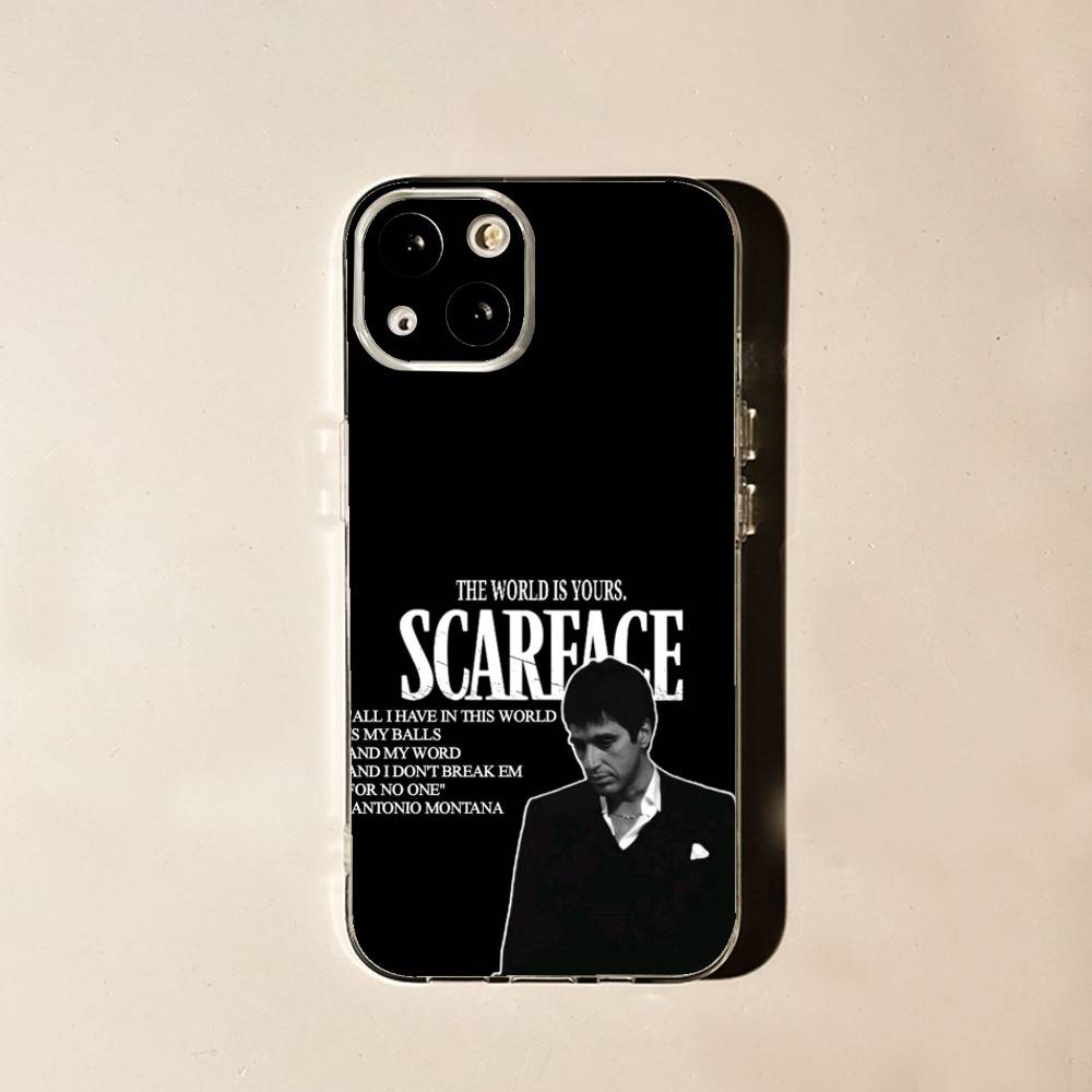 S-Scarface The World Is Yours Für iPhone 17,16,15,14,13,12,11 Pro,Max,Plus,X,XS,XR,SE4,E Mini Transparent Weich Anti-Rutsch Griff