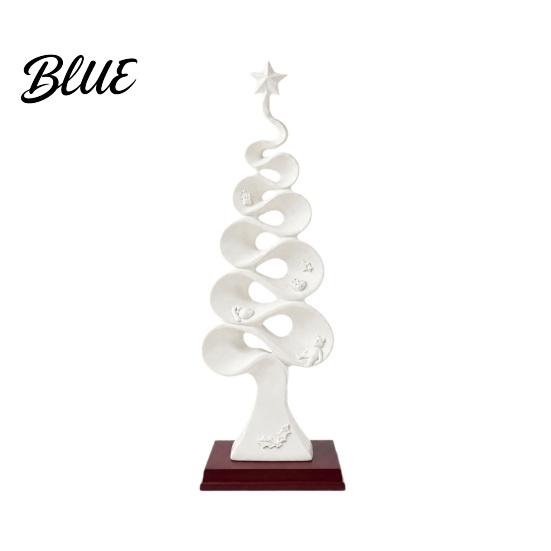 Luxury Home Office Decor Abstract Christmas Tree Figurine, Artistic Spiral Sculpture, Modern Xmas Sophisticated Art Statue for Desk Shelf Table Unique