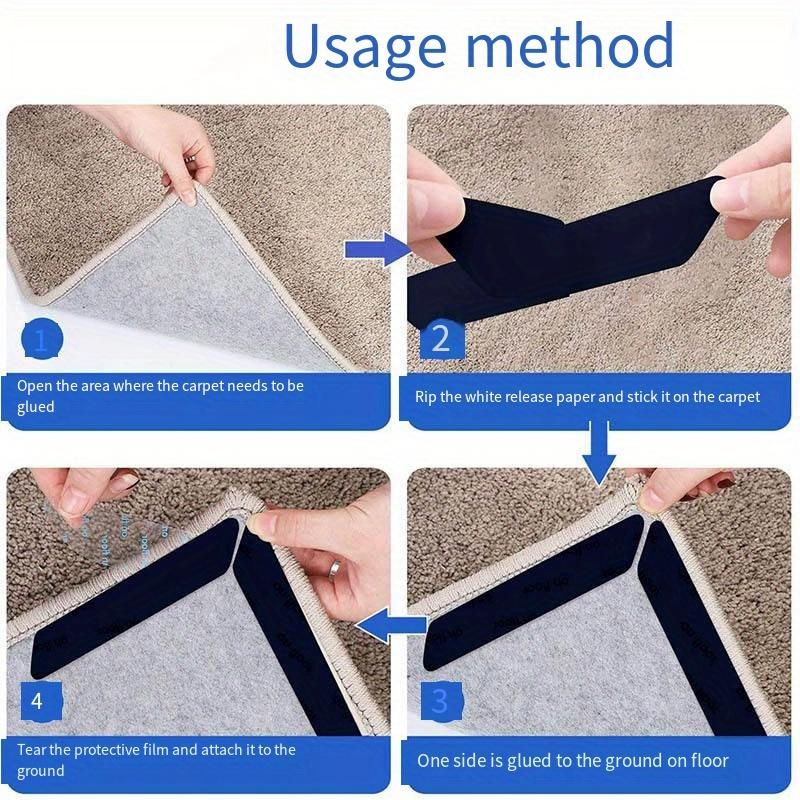 8pcs Rug Pad Gripper, Non Slip Washable Grippers for Rug, Non Slip Rug Gripper for Hardwood Floors 8pcs чёрный