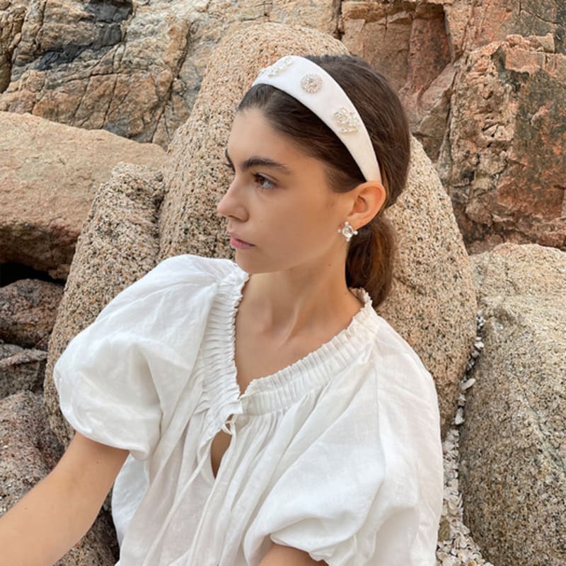 

SCHO JEWELRY Лана Роял Широкая Белая Повязка для Волос white