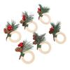 6pcs Pine Cone Napkin Ring Xmas Table Decoration Pine Cones Xmas Napkin Holder for Xmas Wedding Birt