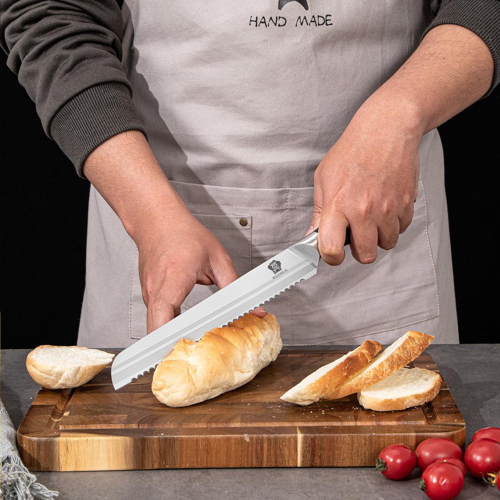 WILDMOK Professional 5 Piece Chef Knife Set with Wood Handle High Quality Stainless Steel Kitchen Knife Set Sharp Knife Set