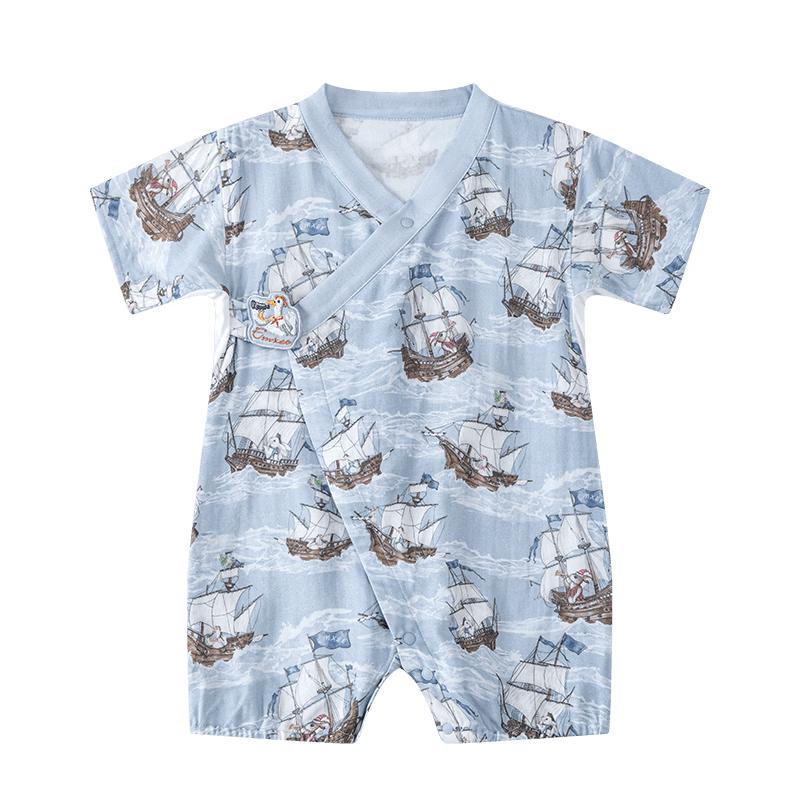 EMXEE Baby Gauze Short Sleeve Romper Bodysuit