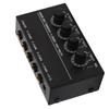 4 Channel Line Mixer Ultra Low Noise Mono Analog Audio Mixers 1 4in TS