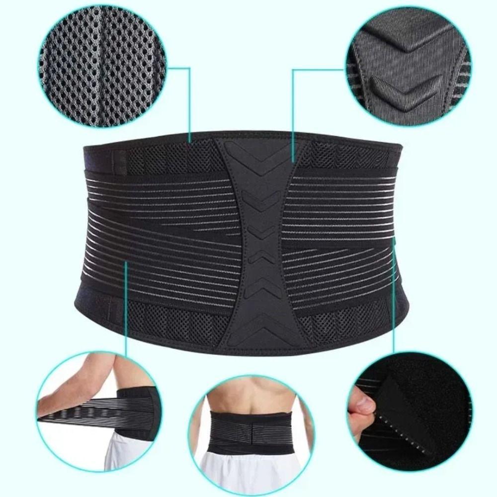 Adjustable Spine Support Belt 8-springs Orthopedic Lumbar Belt Lumbar Corset  Gym Training