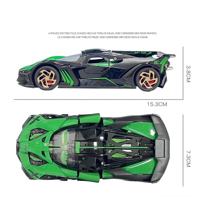 1/32 Bugatti Bolide Supercar Legierung Guss Spielzeugauto Modell Sound und Licht Kinderspielzeug Sammlerstücke Geburtstagsgeschenk