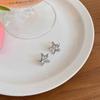 Silver Needle Hollow Super Flash Five-pointed Star Stud Earrings Femininity Decoration