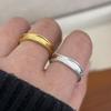 BF CLUB 925 Sterling Rings for Women Simple Geometric Handmade Irregular Retro Gold Narrow Ring Allergy For Birthday Gift