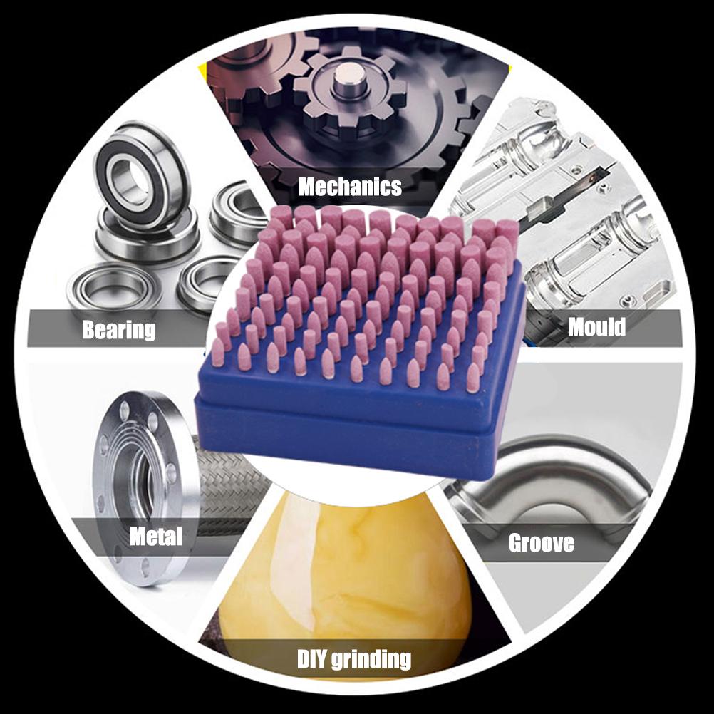 100pcs Rotary Wheel Abrasive Stone Set Drill Polishing Grinding Heads Wheel Tool for DIY Polished