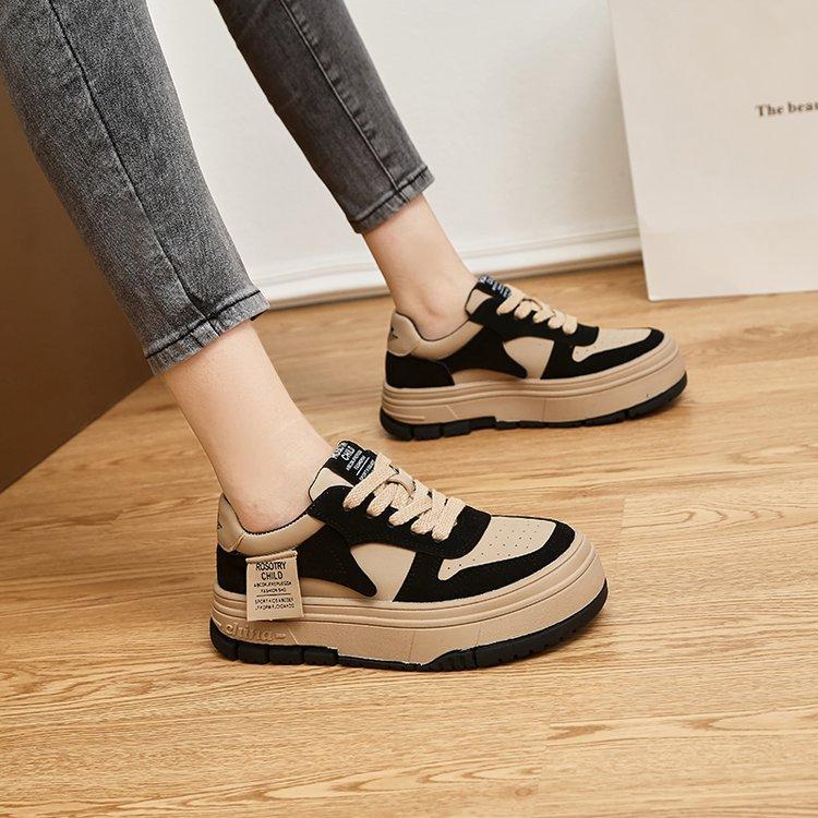 Hong Kong Low-top Board Shoes Women's 2025 Spring New Thick-soled Comfortable and Versatile Fashion Casual Soft-soled Non-slip Dad Shoes Tide