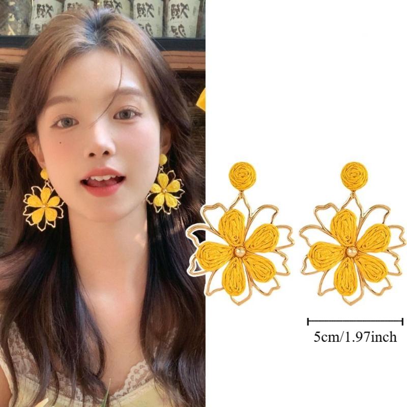 Handmade Flower Earrings Beach Women Jewelry Sweet Bohemian Earrings  Party