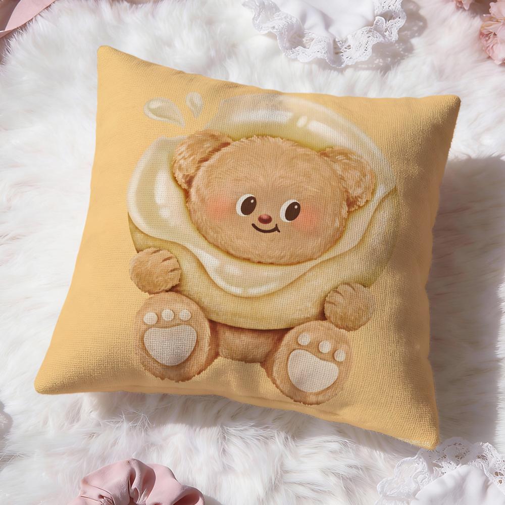 Anime B-Butter BearS Cushion Cover Premium Comfort Reversible Pillow Cove -Two In One Design for Any Room & Car Interior