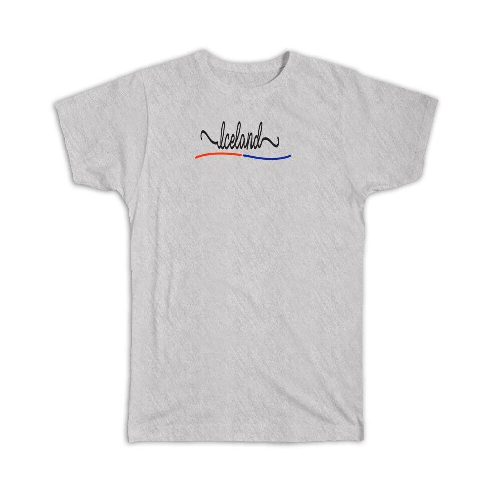 Gift T-Shirt : Iceland Flag Colors Icelandic Travel Expat Country Minimalist 2XL