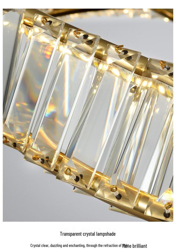 Italian Minimalist Crystal LED Ceiling Light for Bedroom and Living Room