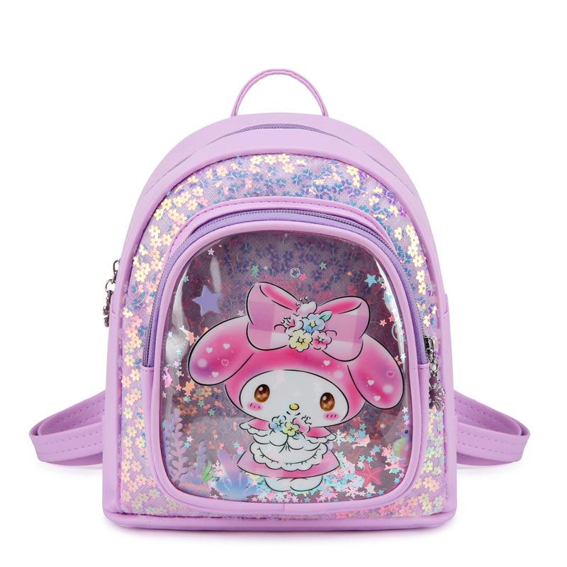 New children's pu backpack kindergarten girl cute cartoon small schoolbag quicksand small backpack