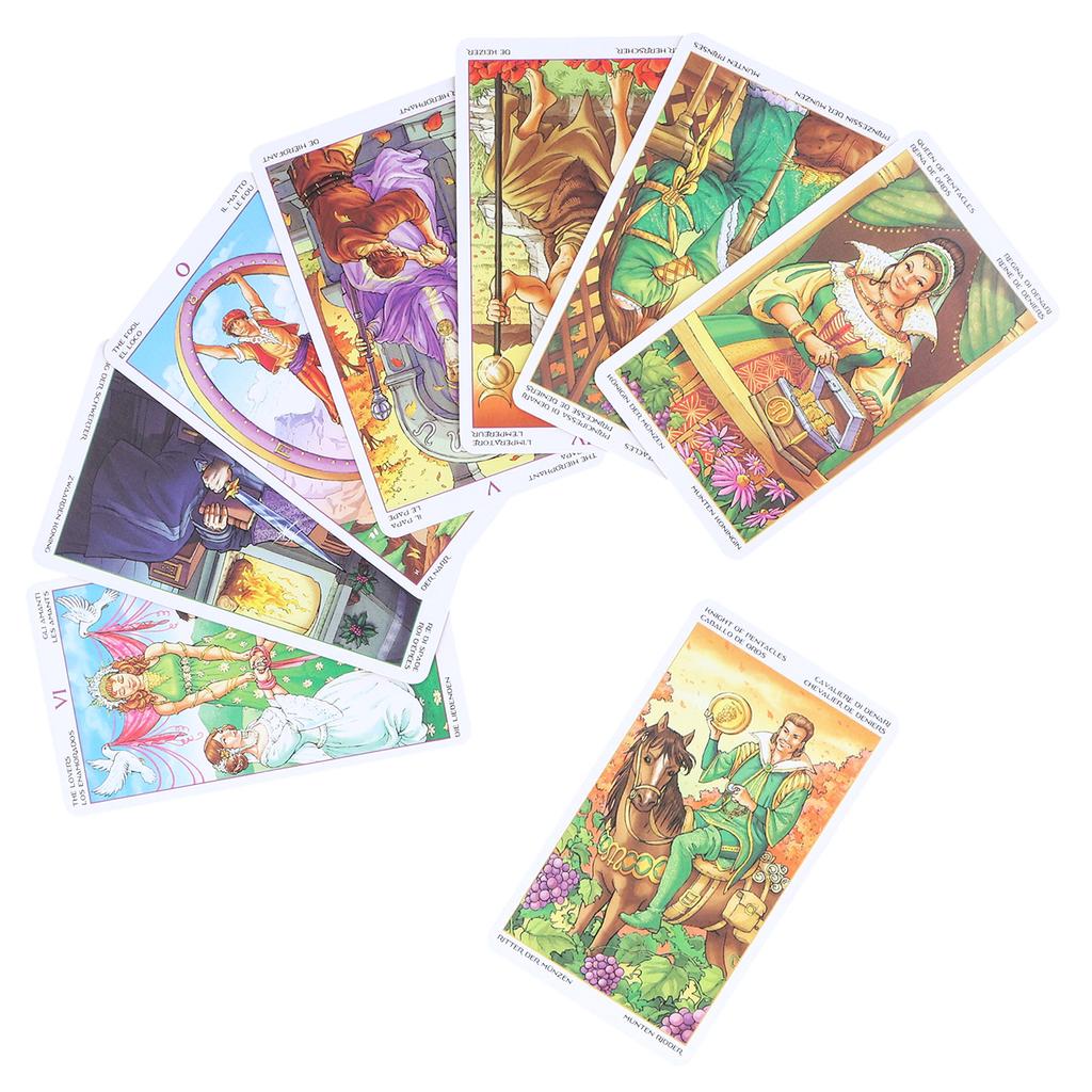 Wheel of Year Tarot Cards Hologram Paper Divination Playing Cards Entertainment Board Game