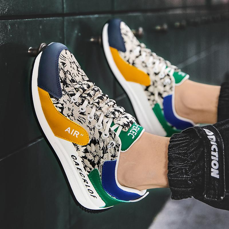 Neue Retro-Druck Freizeitschuhe Studentensport Laufen weiche Sohle leichtgewicht Forrest Gump Low-Top Trend Board Schuhe