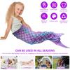 Mermaid Sleeping Blanket Wearable Flannel Mermaid Tail Blanket All Seasons 50x145cm  Kids Adults Comfortable Snuggle Blanket