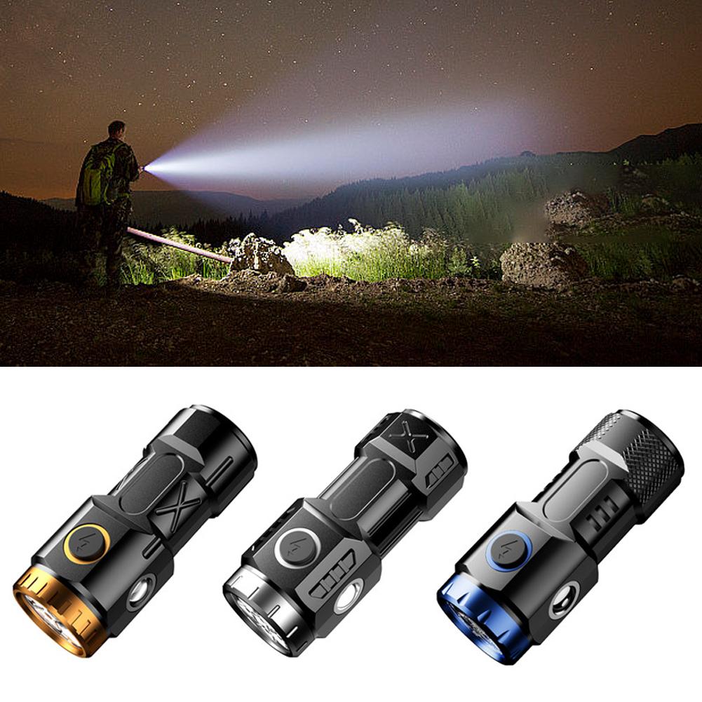 Flashlight Led Strong Light Rechargeable Portable Camping Lantern With Magnet Use Focusing  Long Range Lighting Equipment