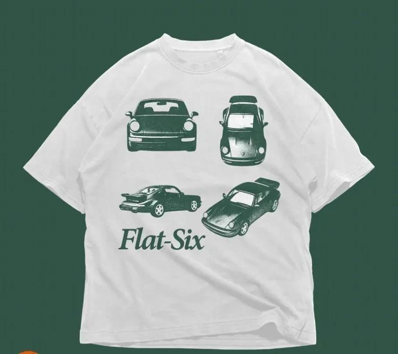 

Flat-Six Sports Car Graphic Tee - Oversized 90s Streetwear Racing Shirt 2XL