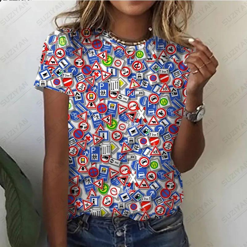

Летний круглый вырез с 3D-принтом, модные повседневные женские футболки с коротким рукавом 4XL