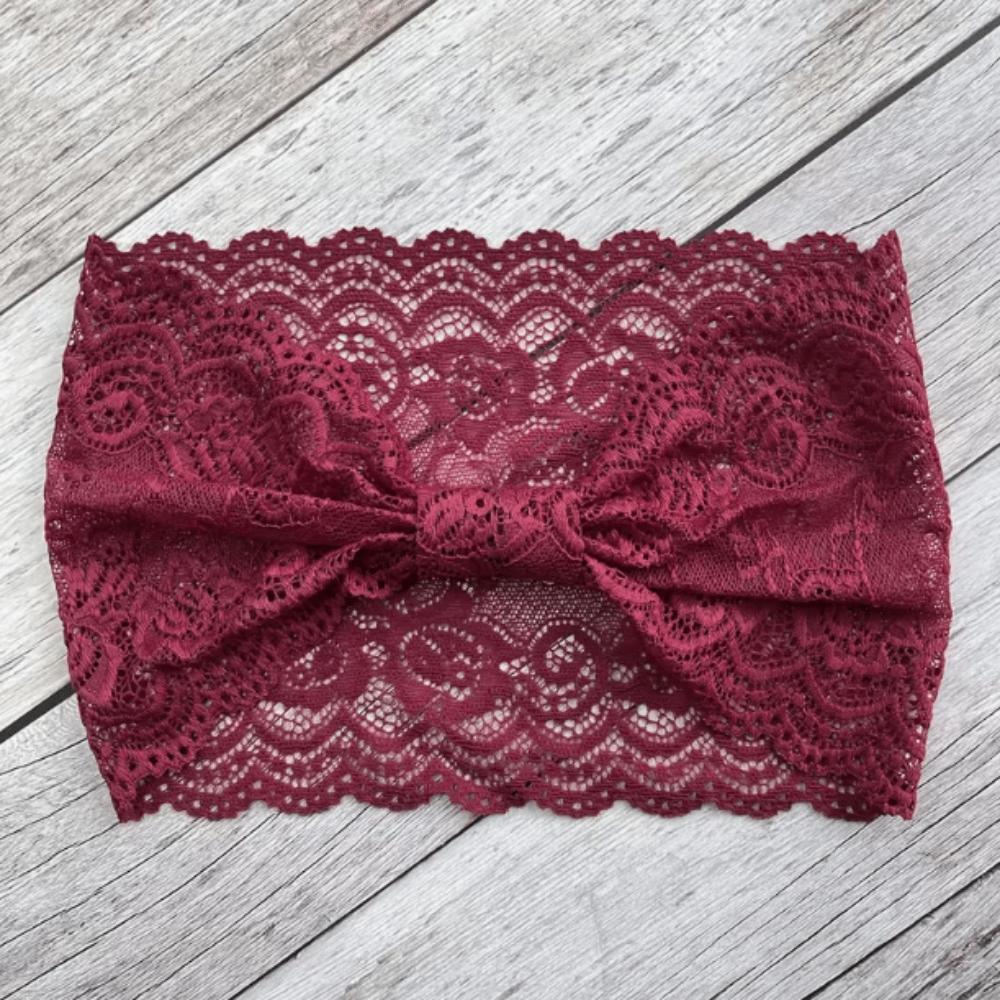 Soft Lace Trim Headband Bow Fabric Headband Sport Yoga Elastic Headwear Running