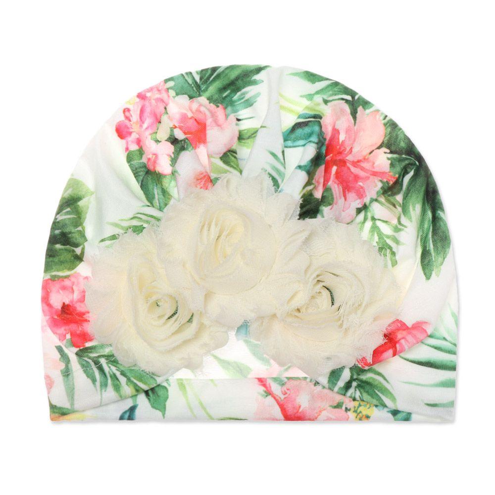 Roztomilý Sweety Dětský Opalovací krém Dětský Květinový Turban Klobouk Elastická Květinová Čelenka Mašle Vlasová čelenka Čepice