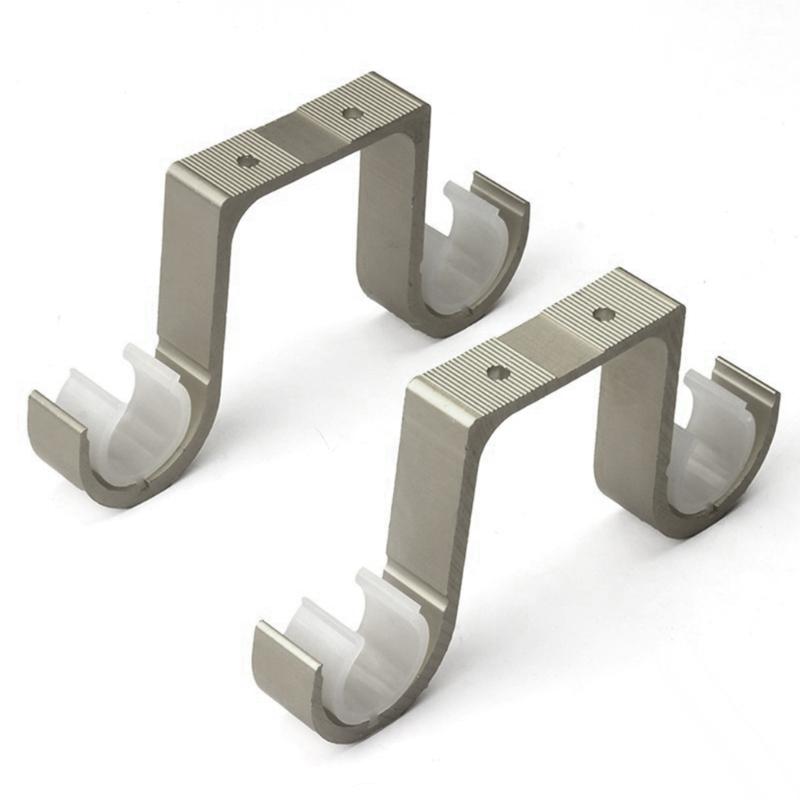 Aluminum Alloy Double Curtain Rod Holders Install Rods for Drapery Rod 3-Color