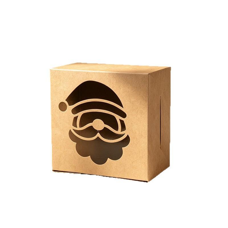 6Pcs Kraft Paper Christmas Gift Boxes 6 Assorted Hollow Carved Patterns For Holiday Gift Wrapping Party Favors Decor