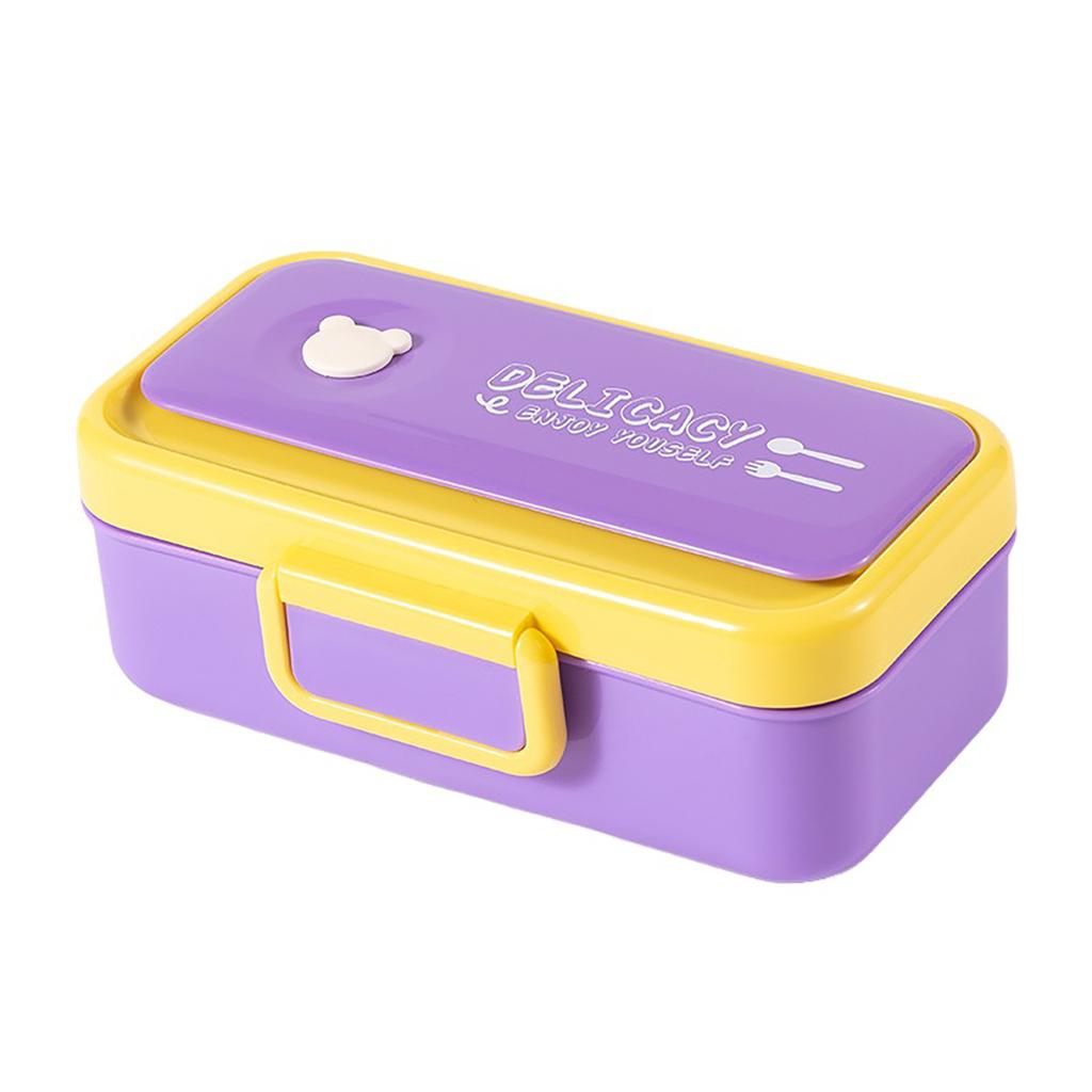 Kids Microwaveable Cartoon Lunch Box For School Reusable Meal Preps Containers With Fork Spoon For School Lunch