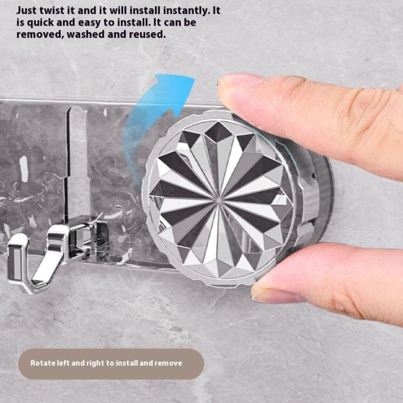 5 Hooks Rotating Suction Cup Hooks Hidden Design Transparent Wall Mounted Corrugated Row Hook Waterproof Punch-Free