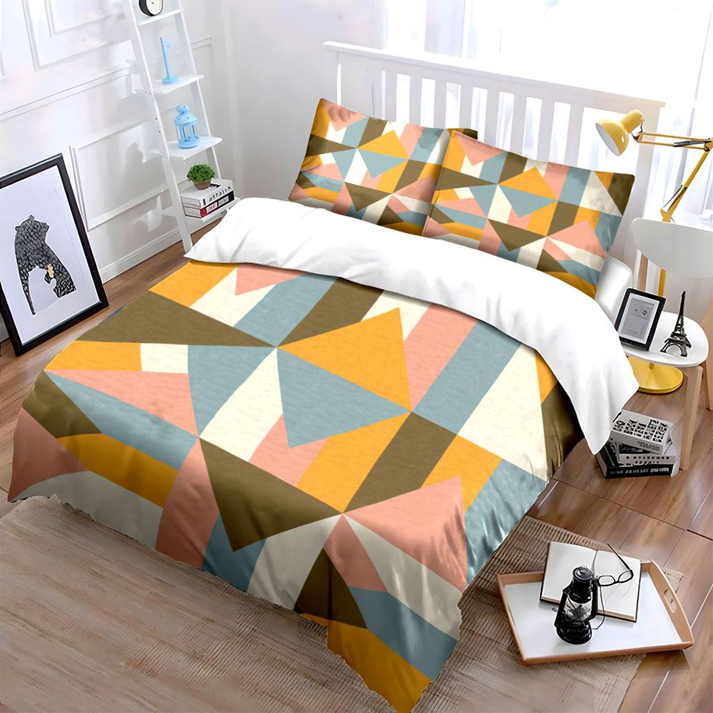 Geometric triangles and diamonds. Bedding sets Duvet cover sets Duvet covers Pillowcases(1*Duvet Cover 2*Pillowcases without duvet insert)
