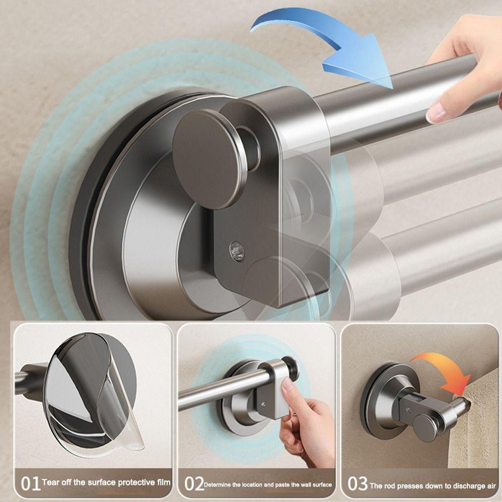 No Punching Strong Suction Cup Towel Rack Non Perforated Wall Mounted Bathroom Storage Rack Storage Organizer