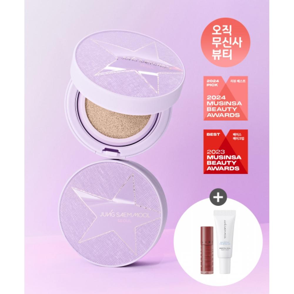 

Jungsaemmool [праздничный] Essential Skin Nude Cushion Сменный блок в комплекте Starlit Youtiful Edition Мини-тинт Glow Tint + Крем Wave 5 мл в подарок MEDIUM SET
